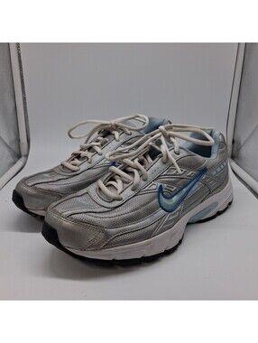 Nike Initiator Womens 9.5 Metallic Silver Ice Blue Running Shoes 395663-001